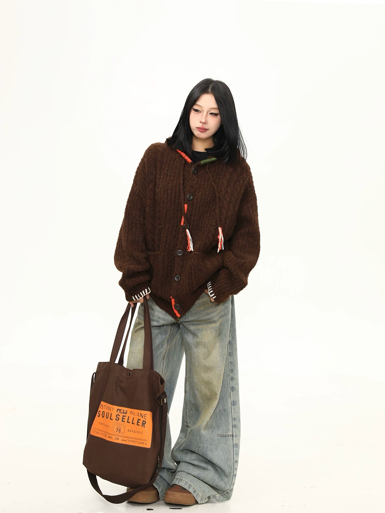 Cocoa Hearth Hooded Knit Cardigan