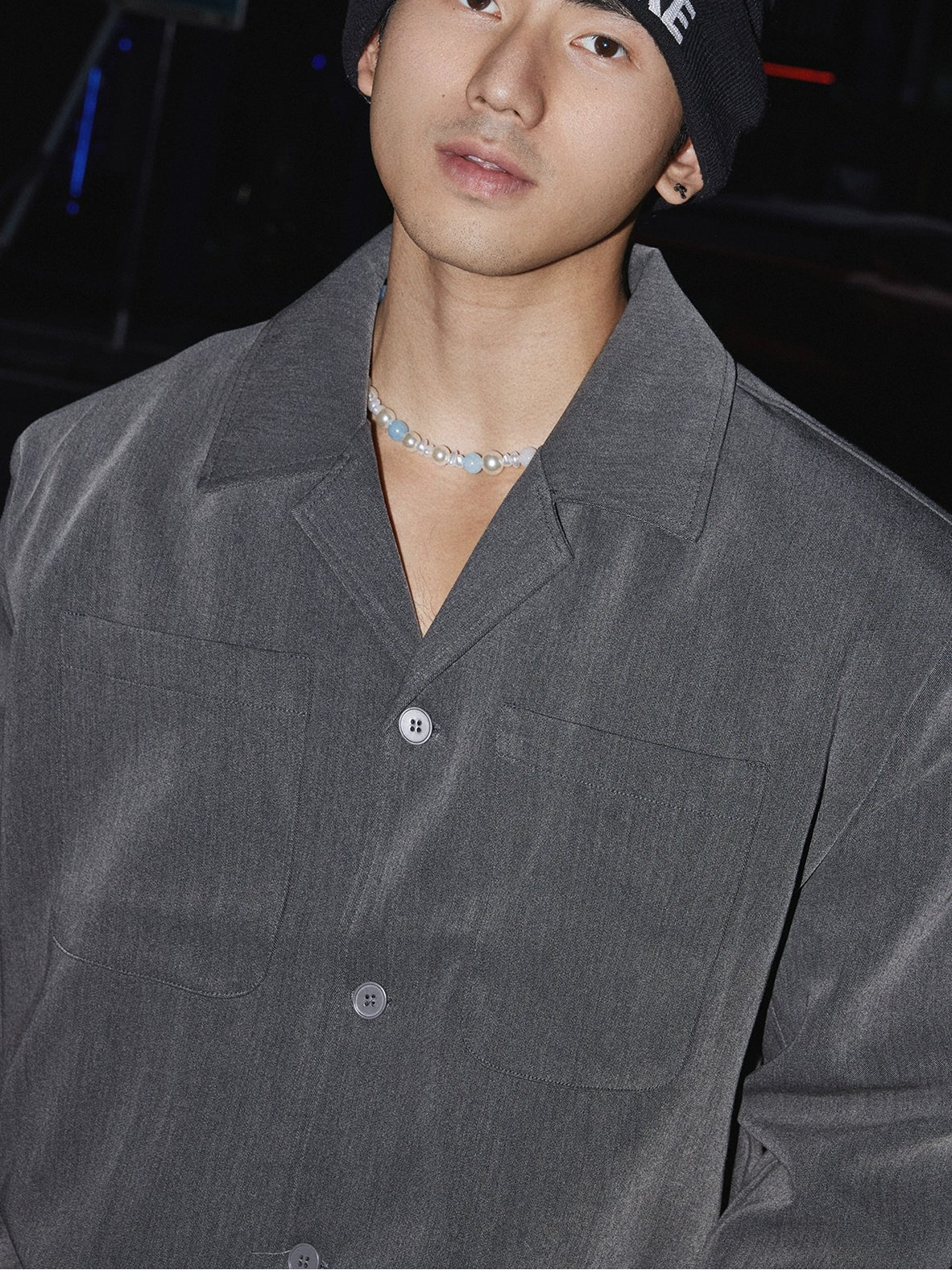 Charcoal Relaxed Fit Shirt Jacket