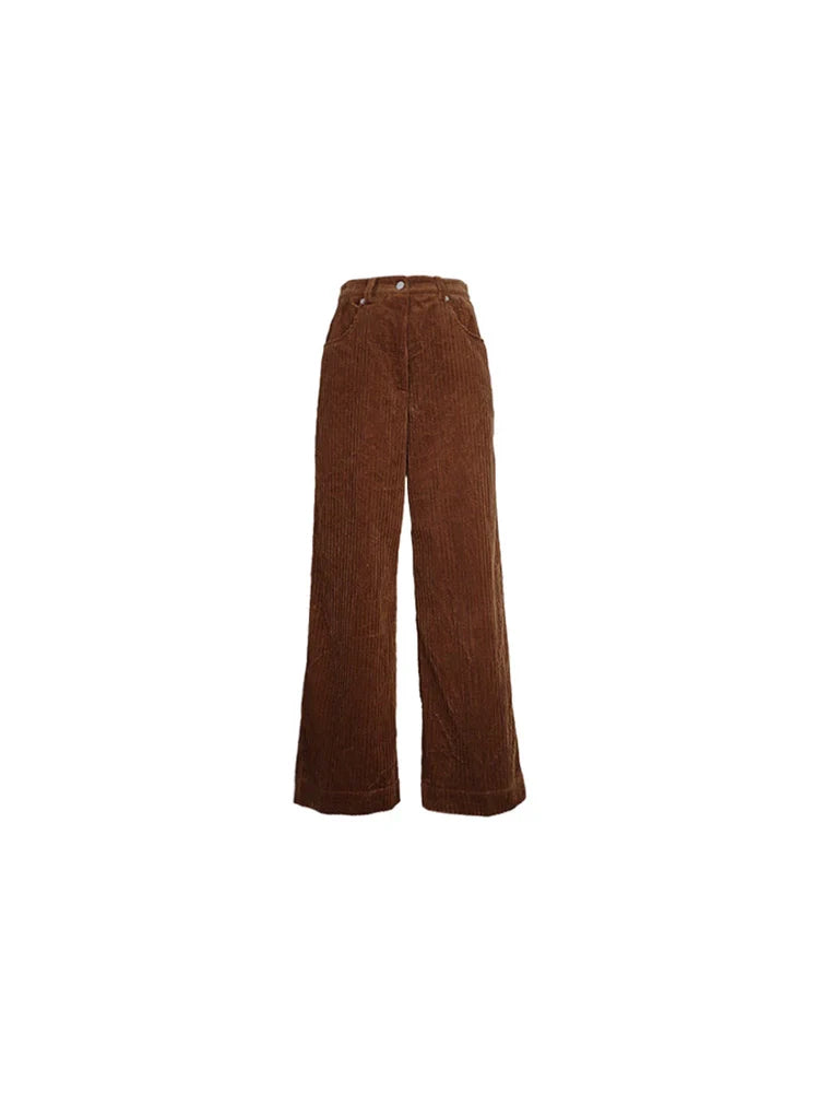 High-Waisted Corduroy Wide-Leg Pants
