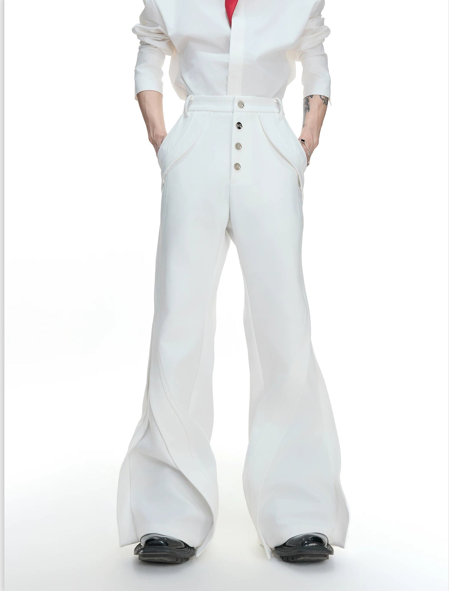 Abyss Wave Sculpt Flare Trousers