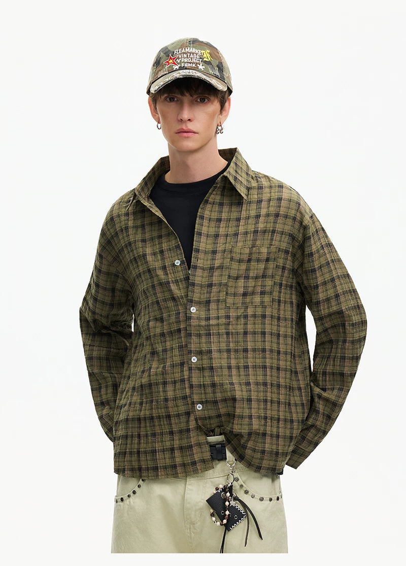 Woodland Grid Oversize Flannel Shirt