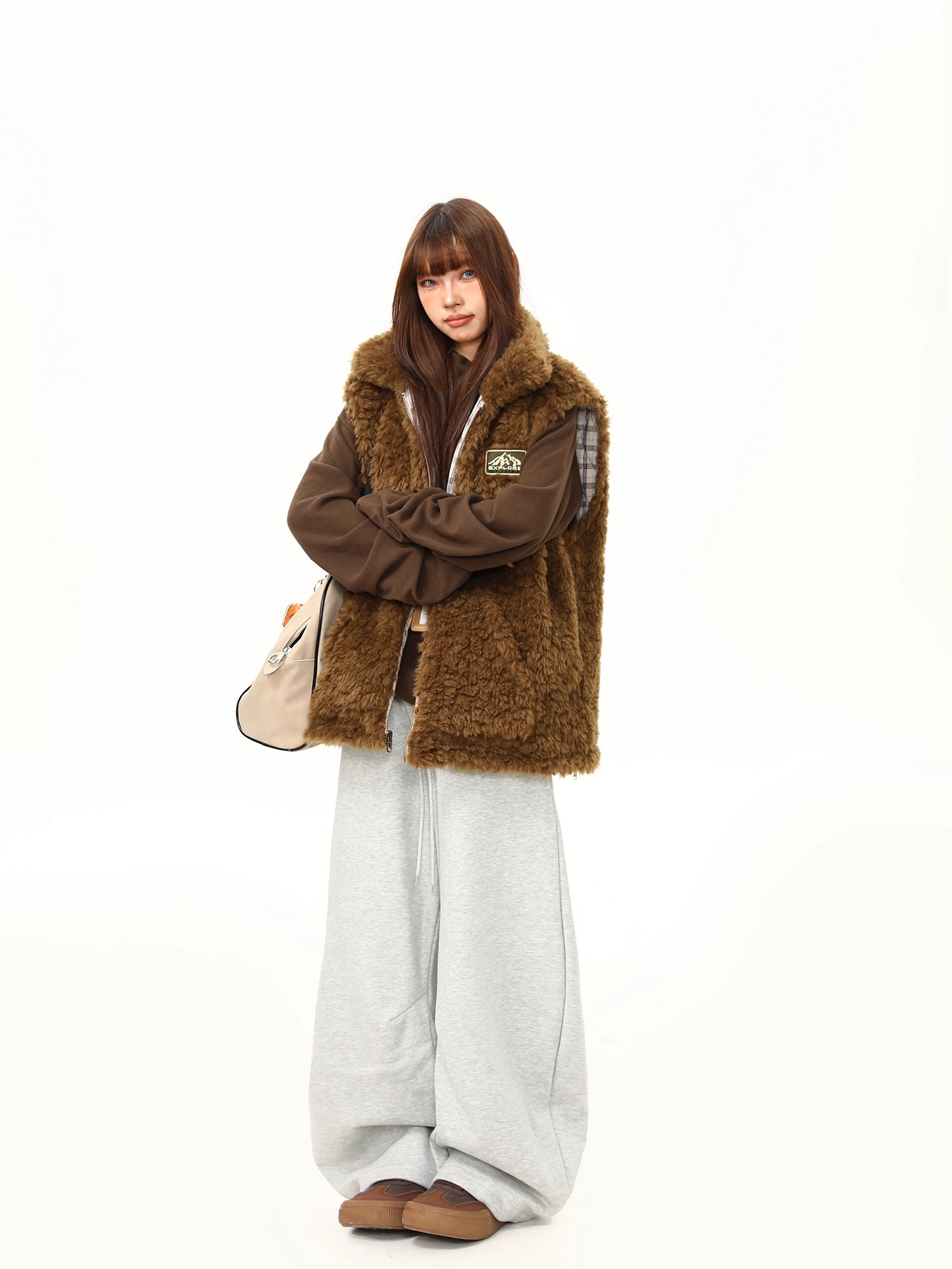 Maple Lodge Check Sherpa Vest