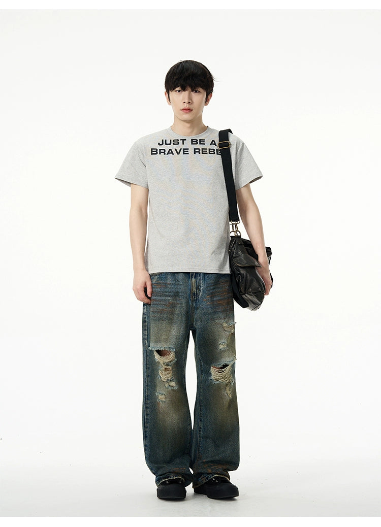 Distressed Baggy Ripped Denim Jeans