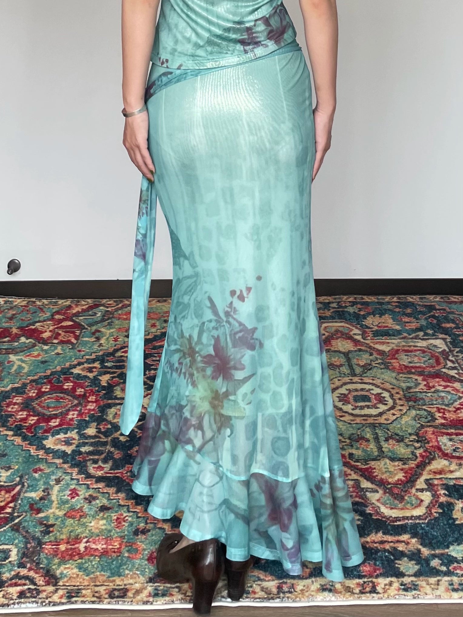 Aqua Floral Maxi Set