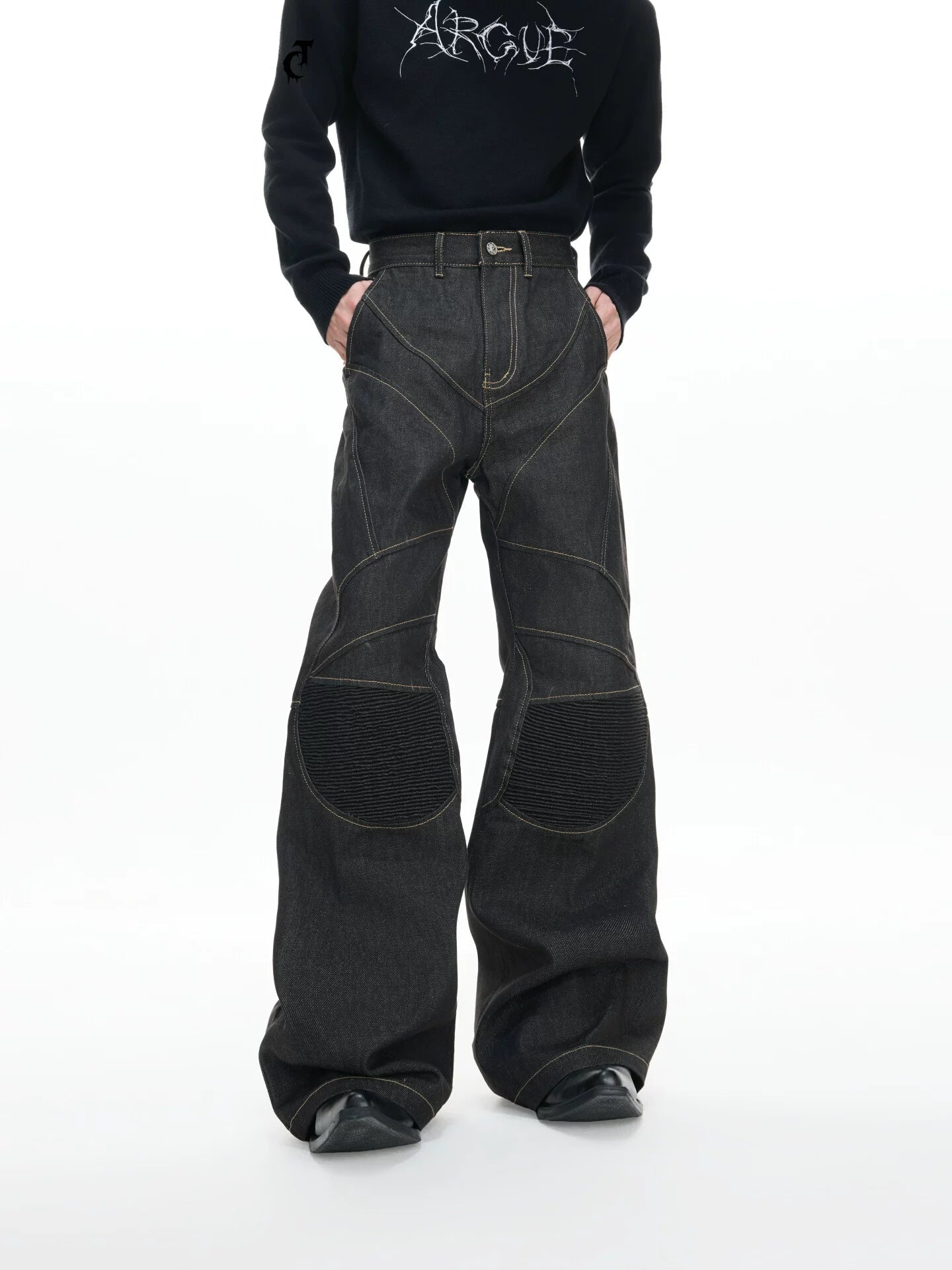 Gravel Arc Reinforced Flare Denim Trousers