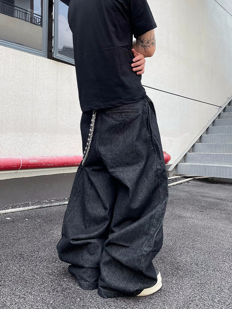 Oversized Belted Wide Leg Jeans