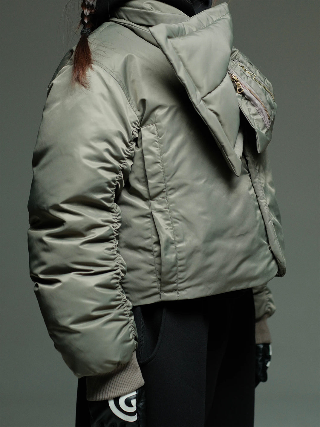 Thermal Torque Bomber Jacket With Removable Scarf