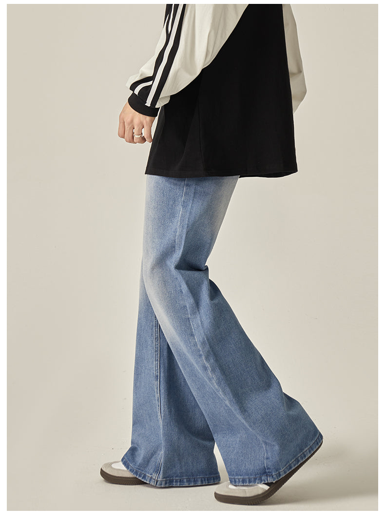 빈티지 워시 와이드 레그 진