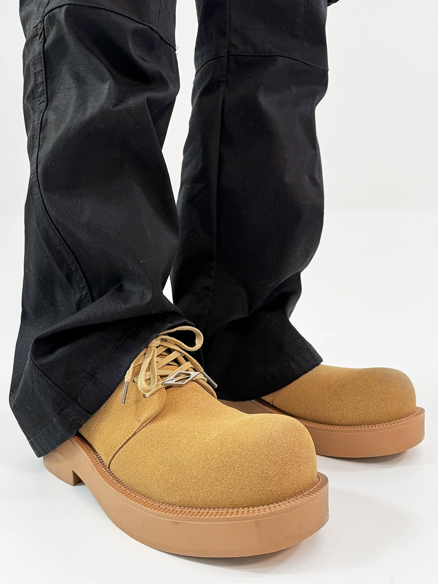 Chunky Work-Style Suede Derby Shoes