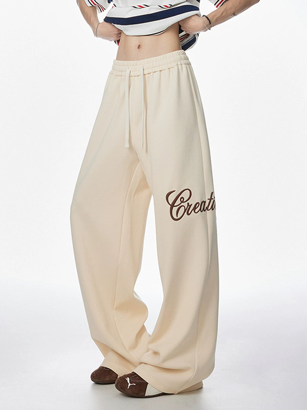 Script Wide-Leg Sweatpants