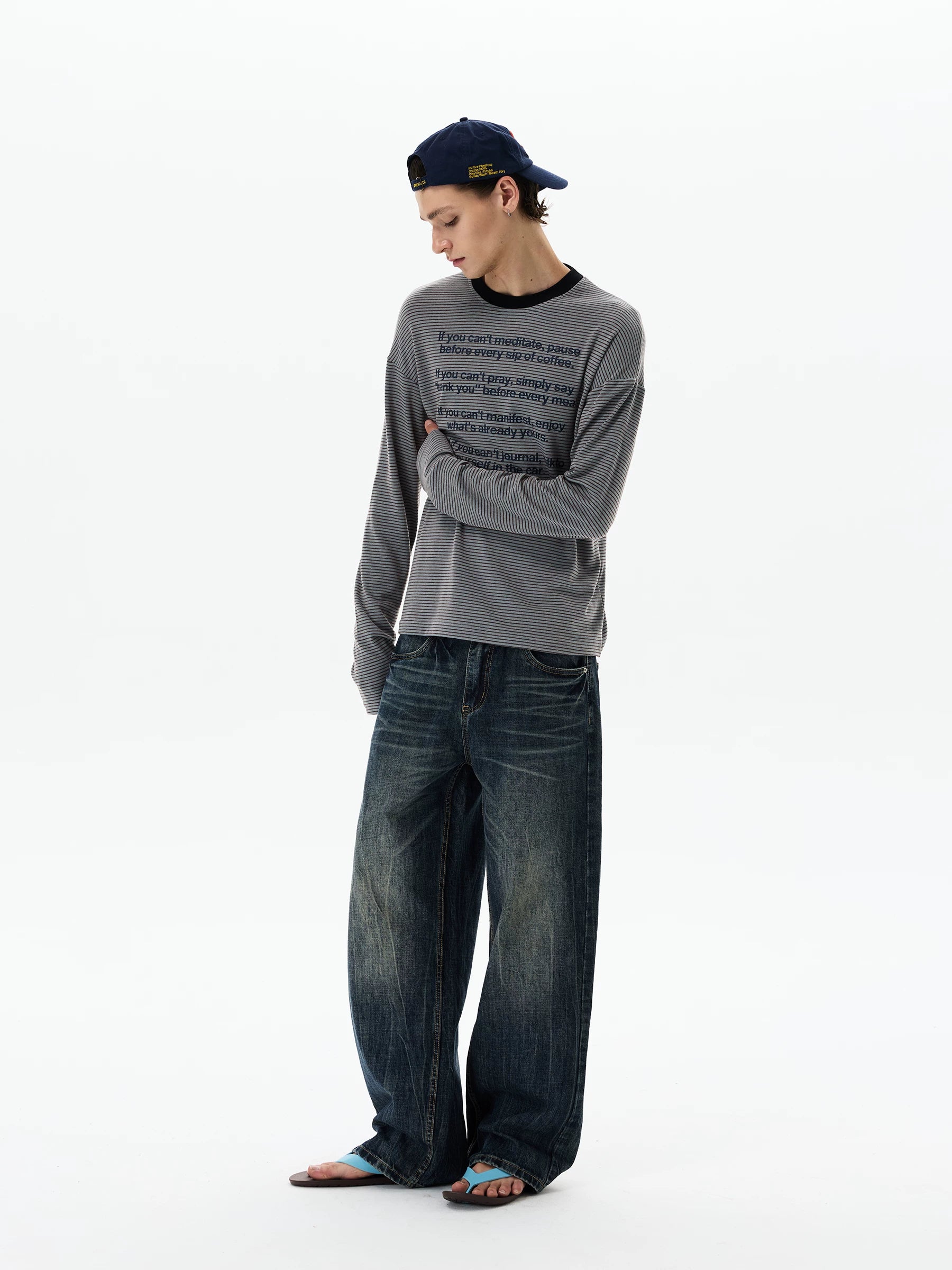 Mantra Stripe Script Longsleeve Tee