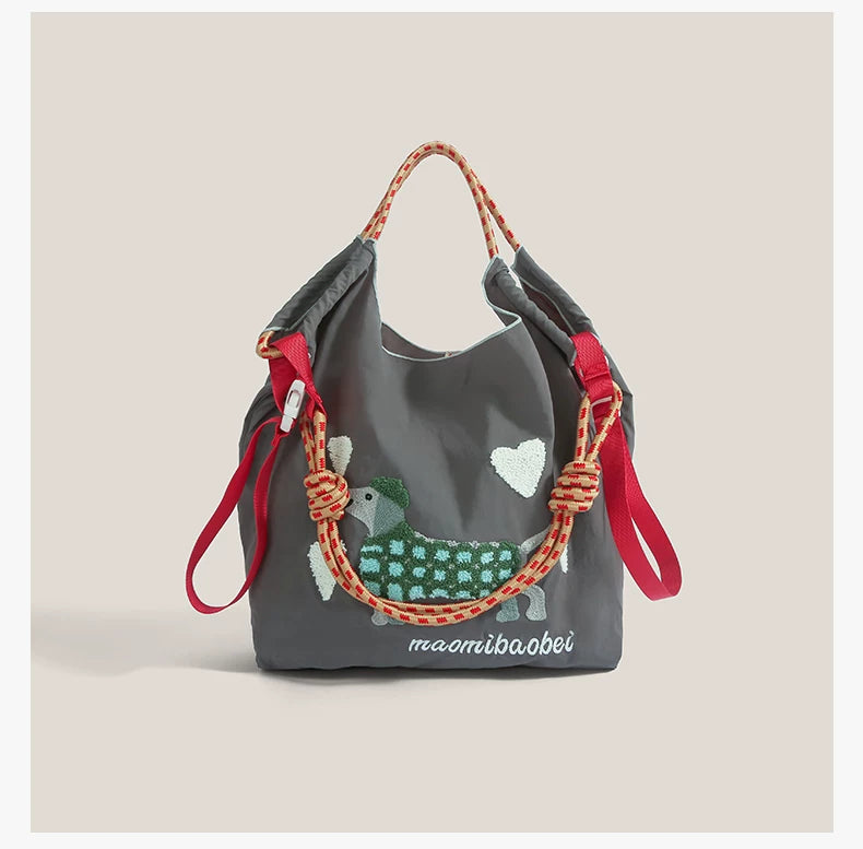 Cloudy Dachshund Sling Tote