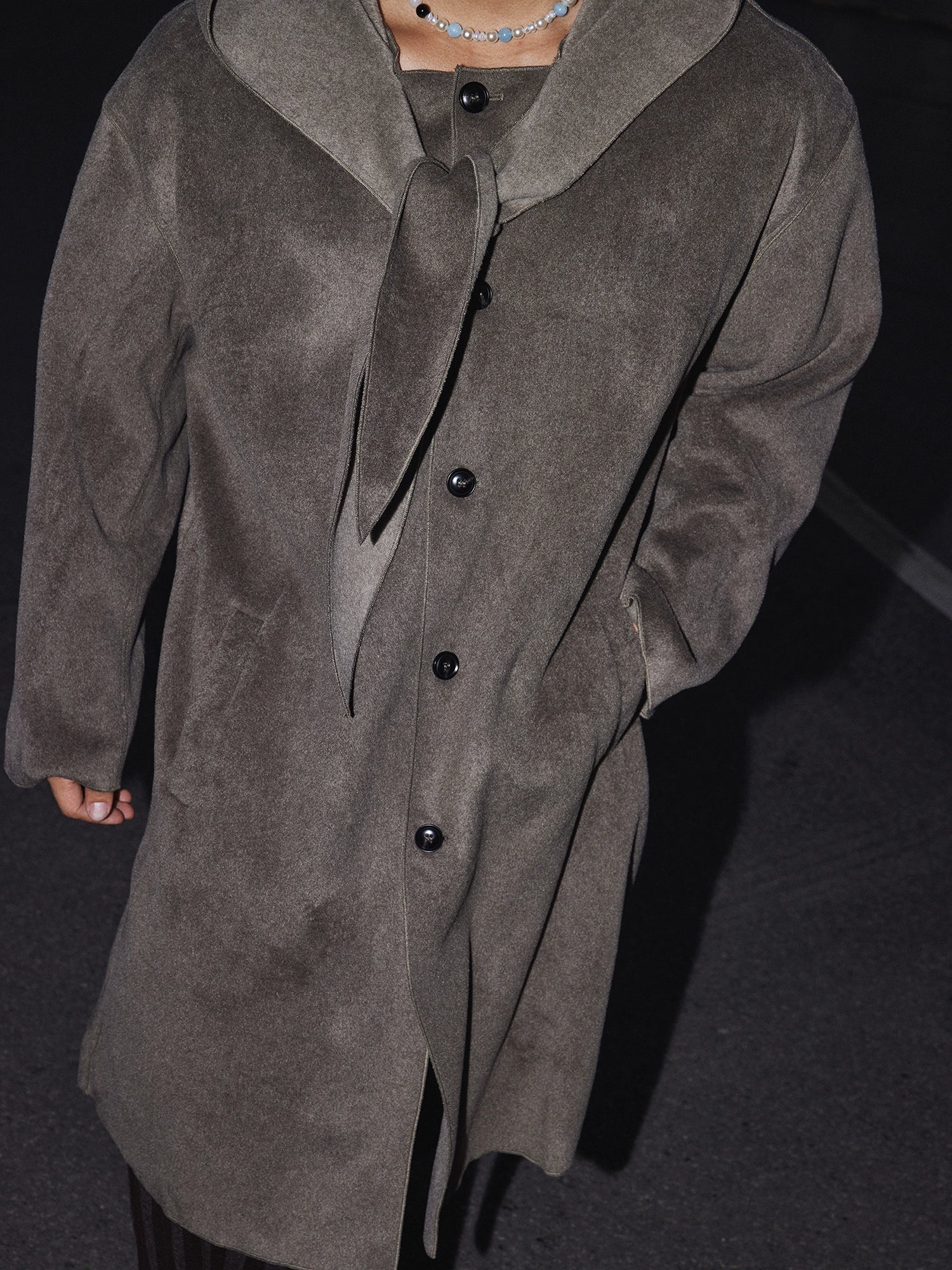 Midnight Drape Longline Wool Coat