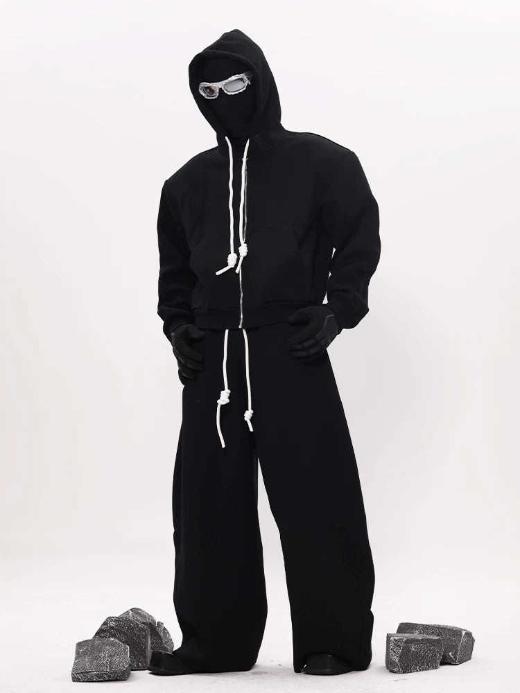 Granite Drift Wide‑Leg Fleece Sweat Pants