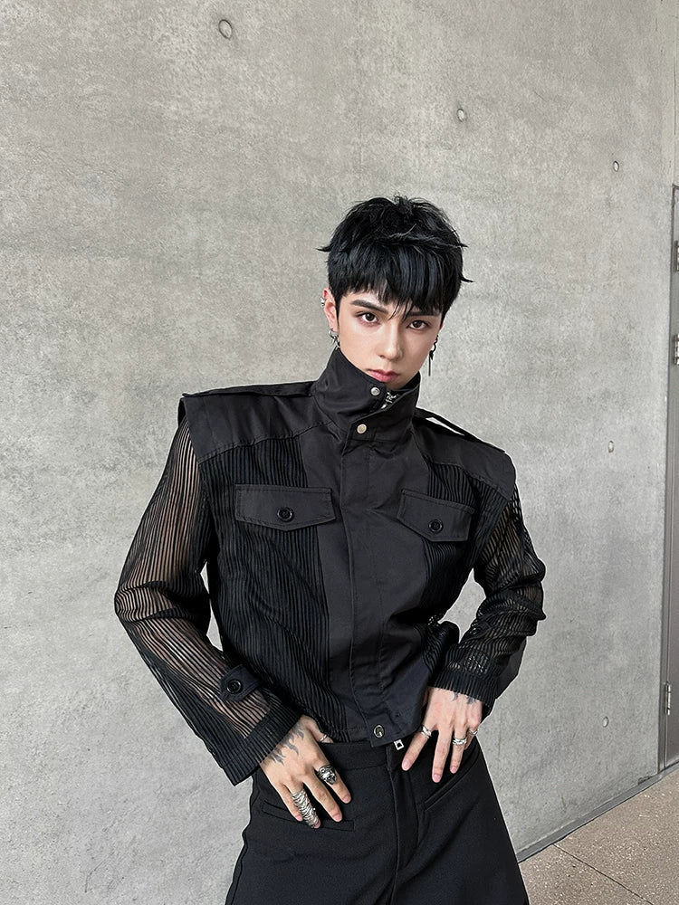 Spectral Barricade Sheer-Panel Shirt