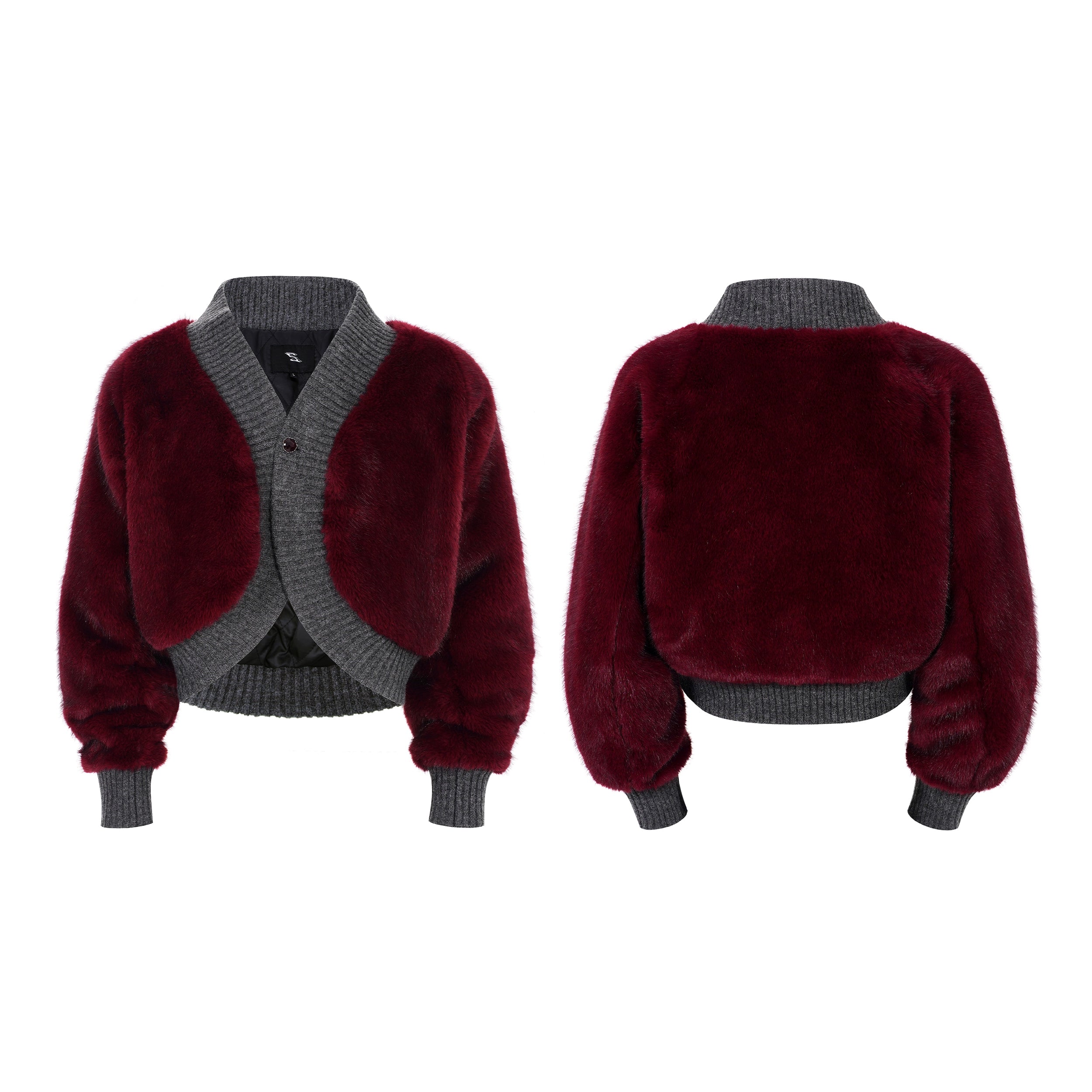 Crimson Cloud Faux Fur Cardi-Jacket