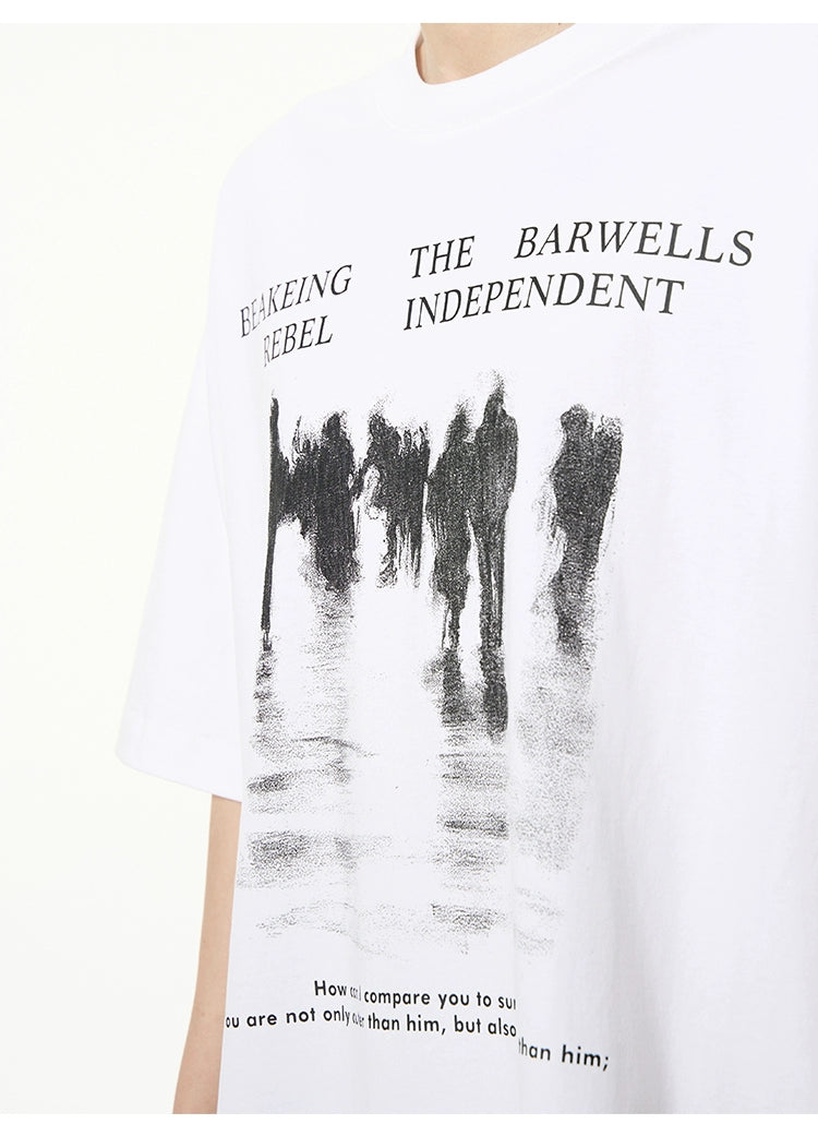 Oversized Crowd Graphic T-Shirt