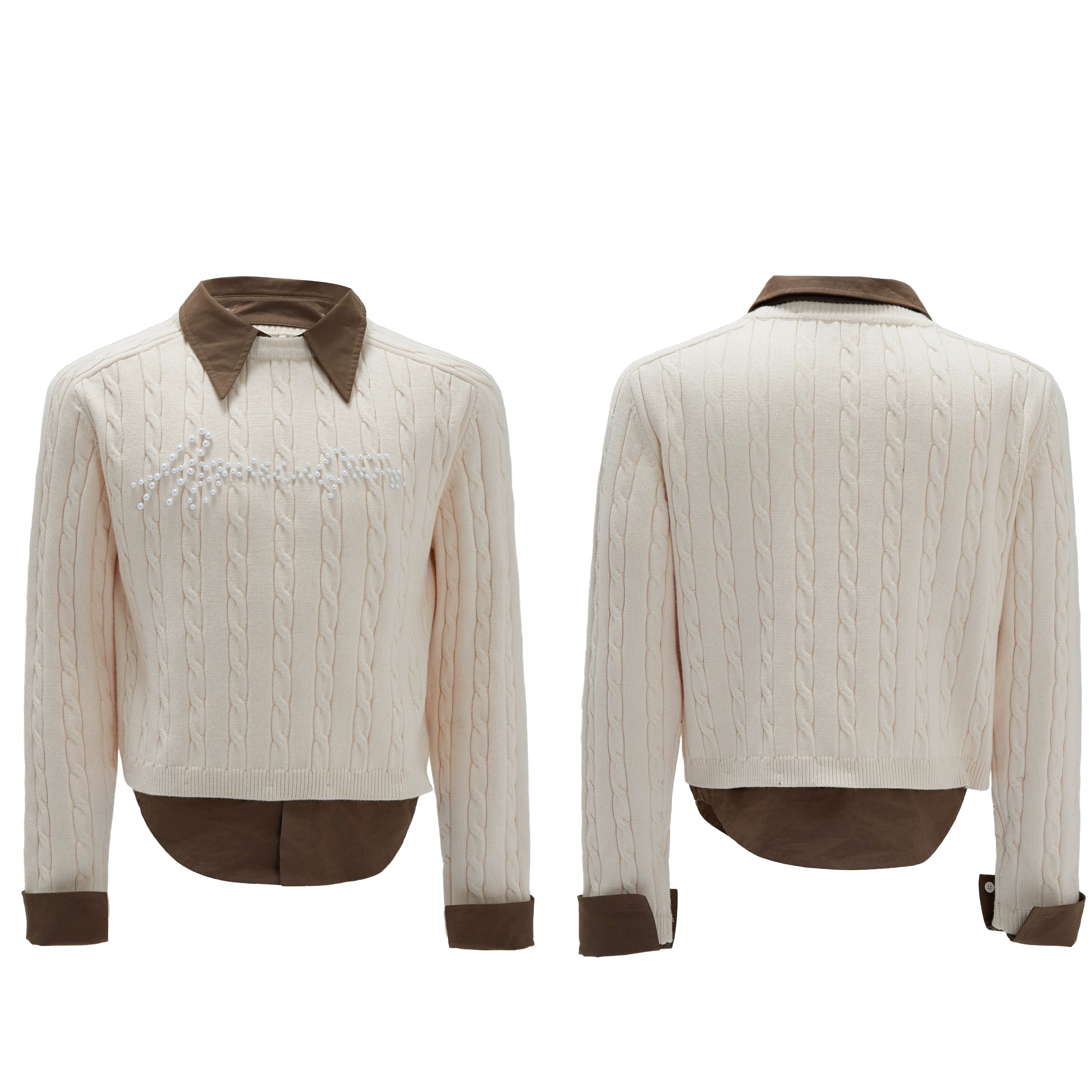 Crystal Script Cable Sweater