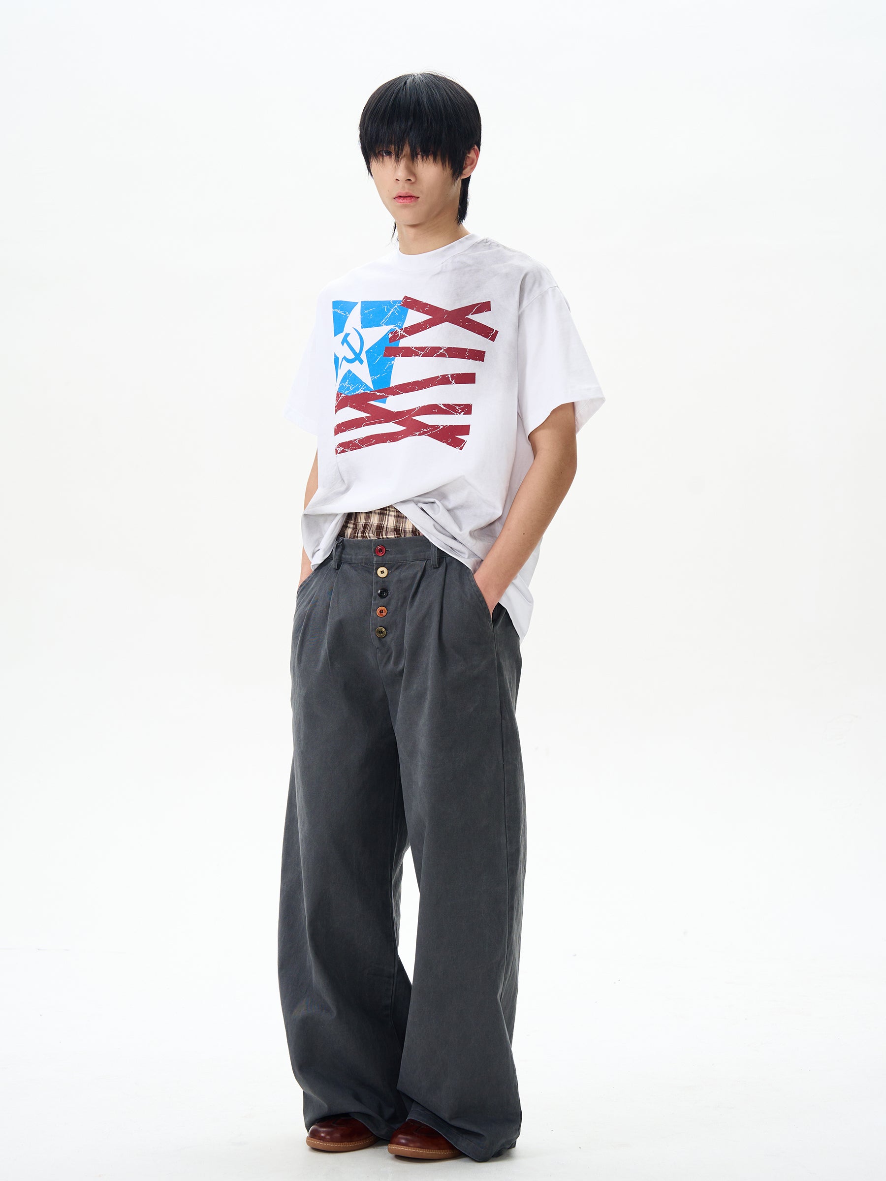 Wide Brown Oversized Combat Trousers