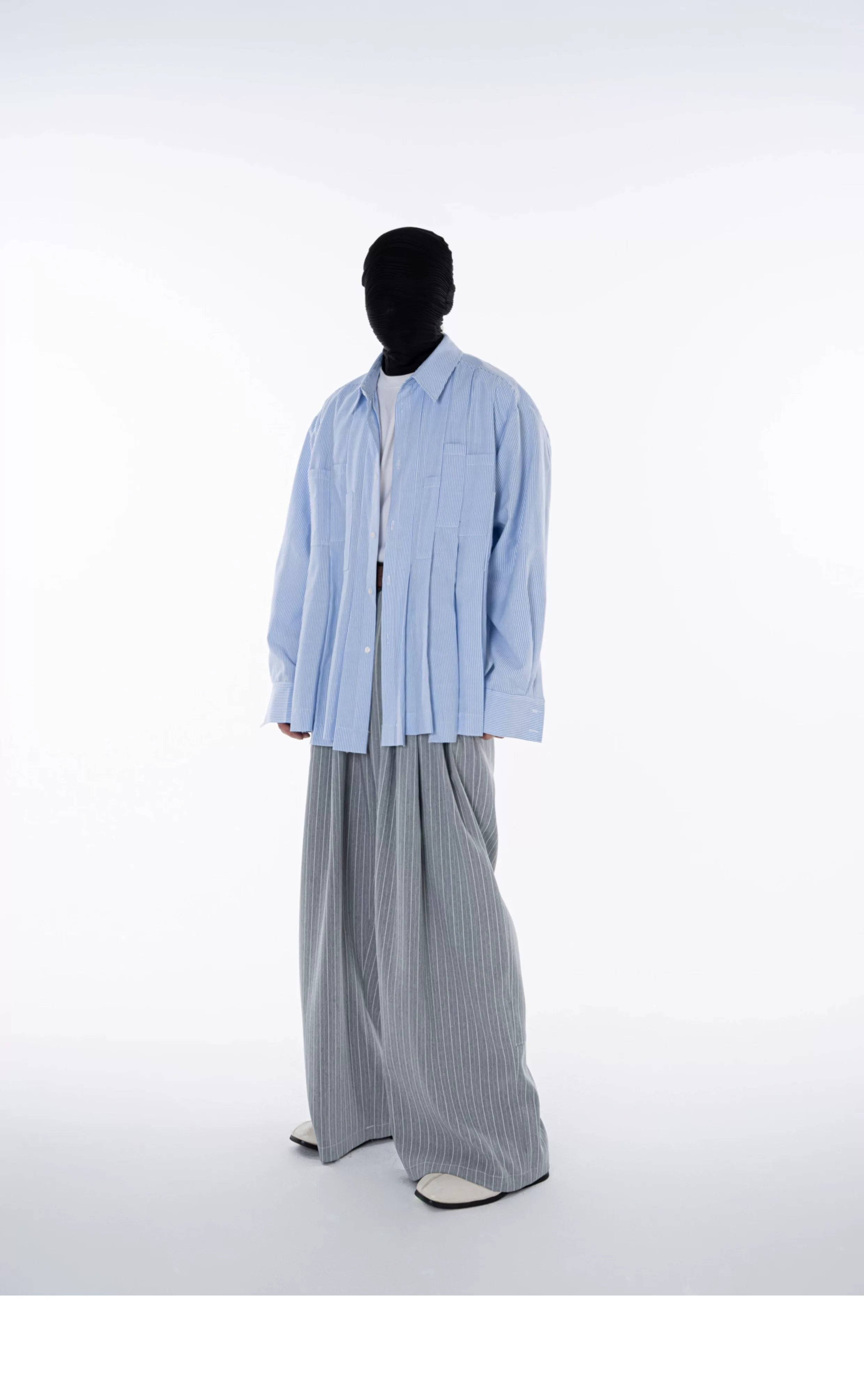 Skyline Drift Pleated Stripe Shirt