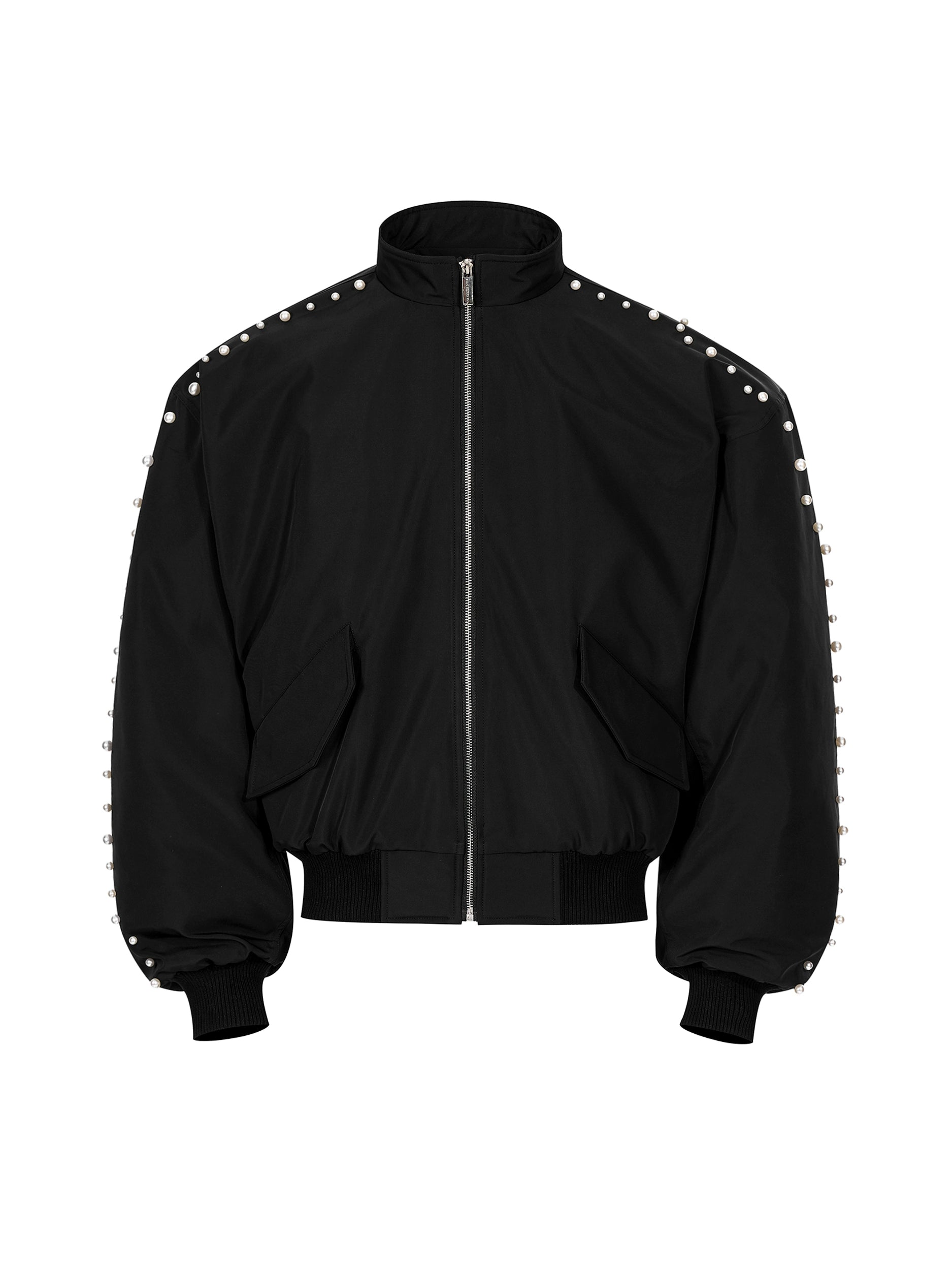 Plum Nova Studded Bomber Jacket