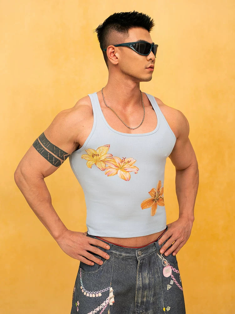 Lilies in Bloom Fitted Tank Top