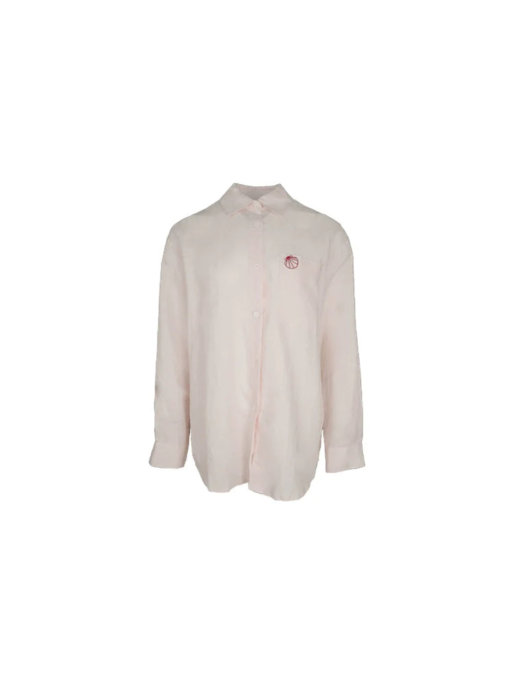 Embroidered Oversized Button Shirt