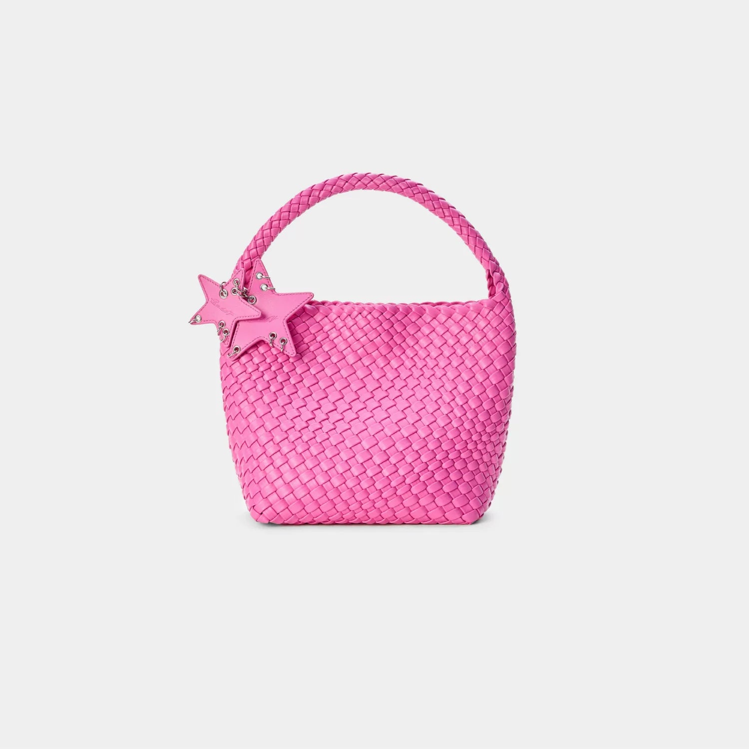 Metallic Braided Star Hobo Tote - Rose Pink / Small