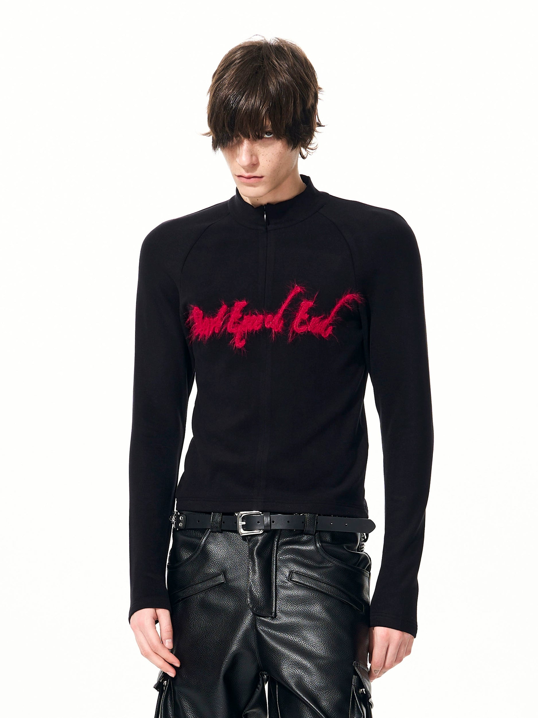 Rogue Script Fuzz Stripe Turtleneck