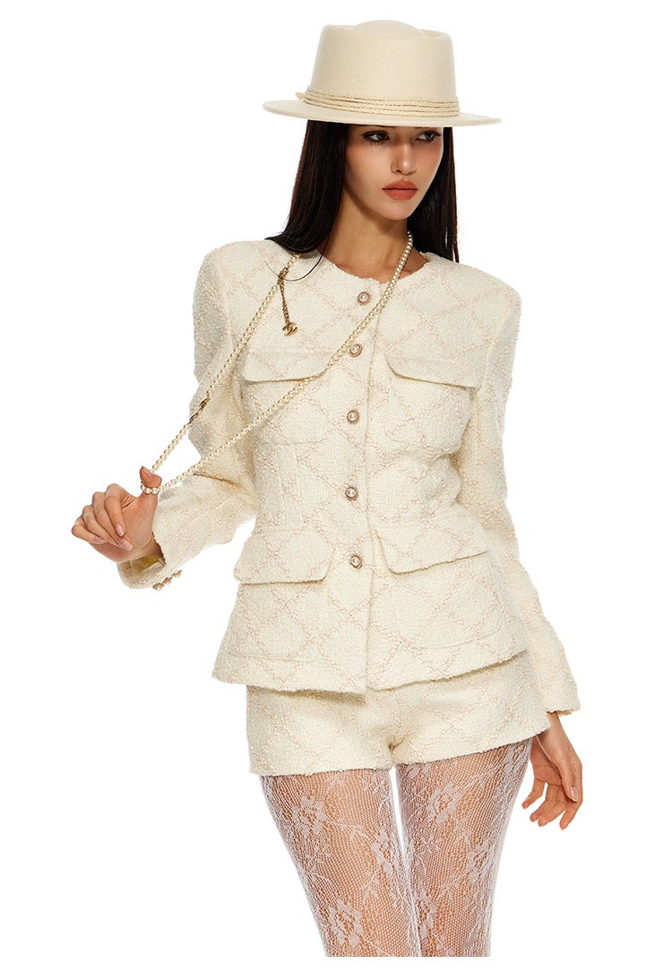 Elegant White Suit Set - chiclara