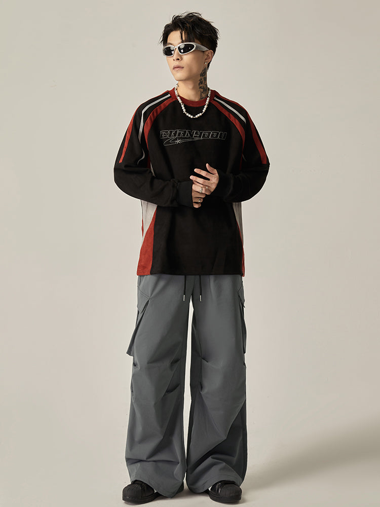 Gray Cargo Wide Leg Pants