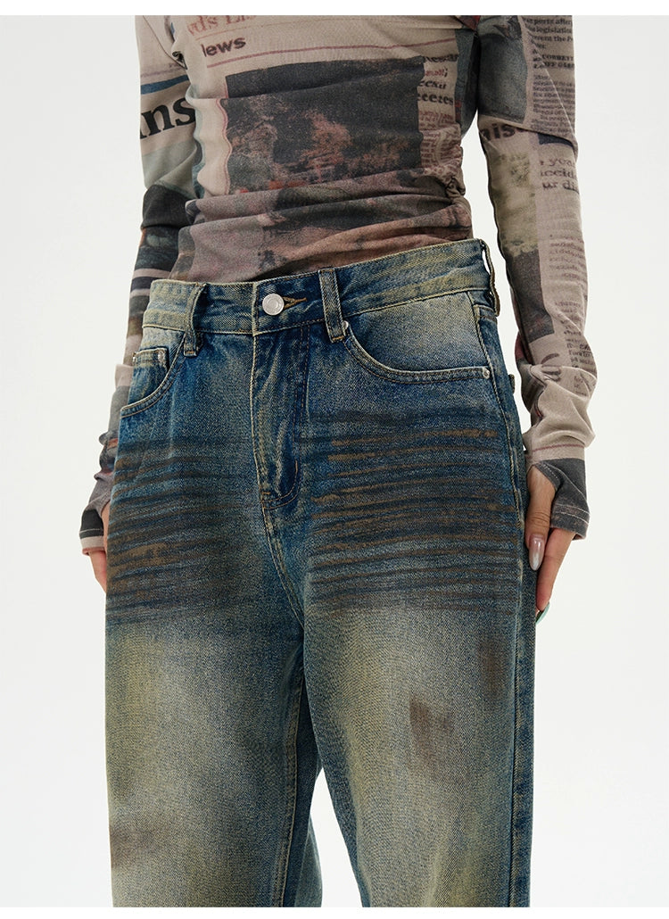 Distressed Baggy Ripped Denim Jeans