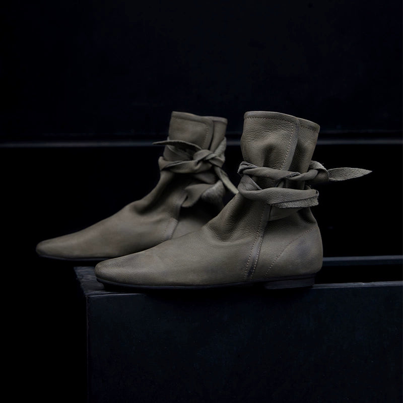 Pointed Toe Buckle Ankle Boots