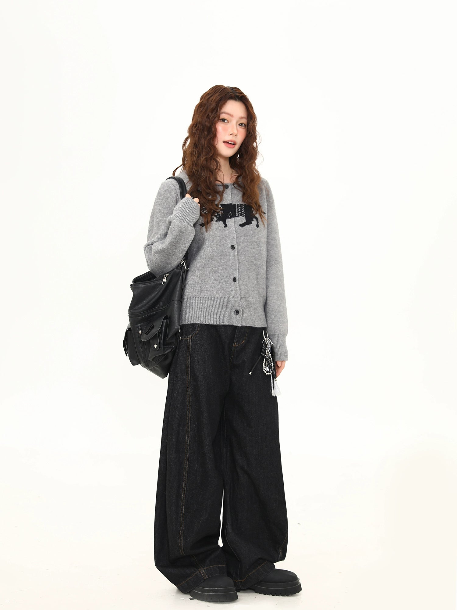 Dachshund Stroll Knit Cardigan