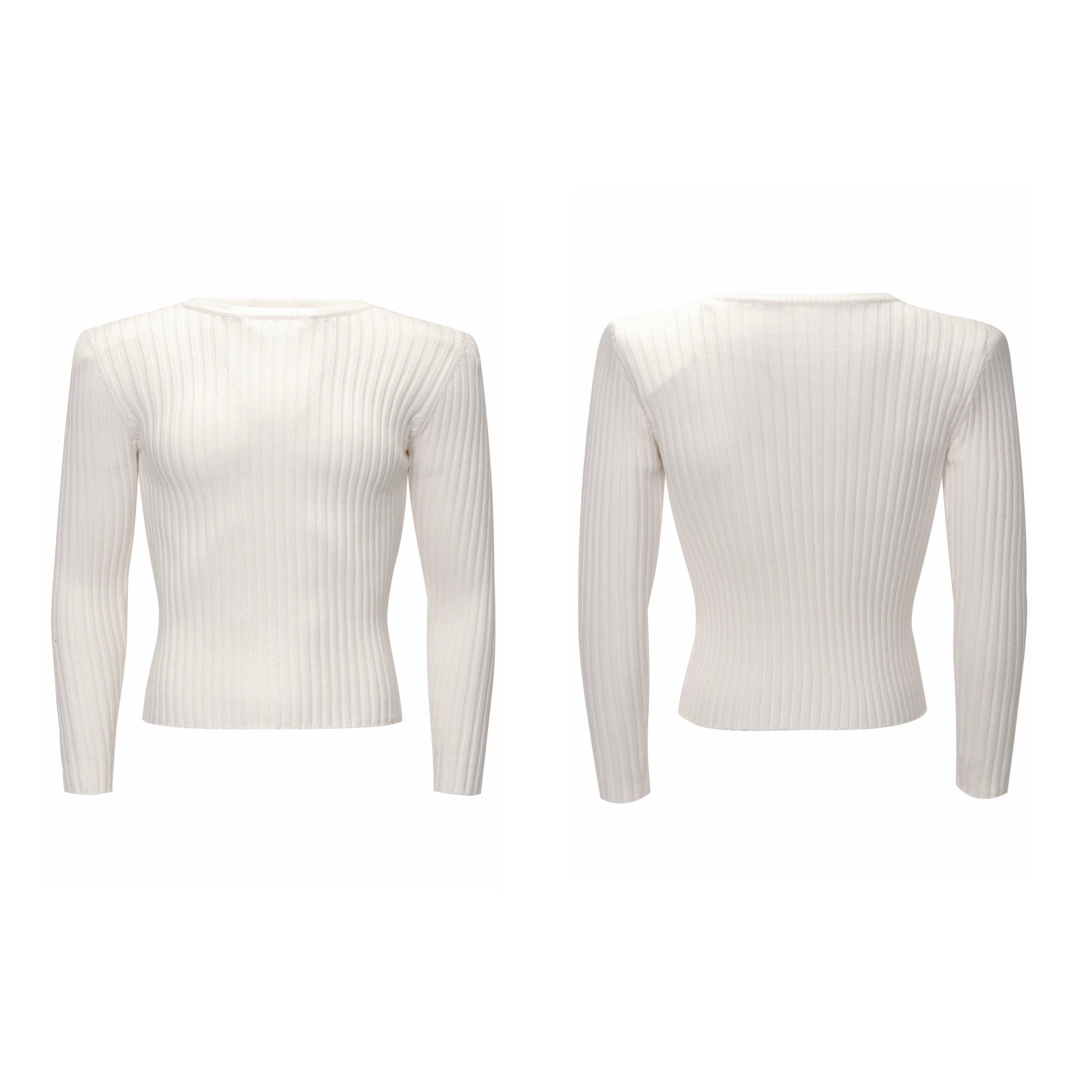 Vertical Ribbed Knit Sweater