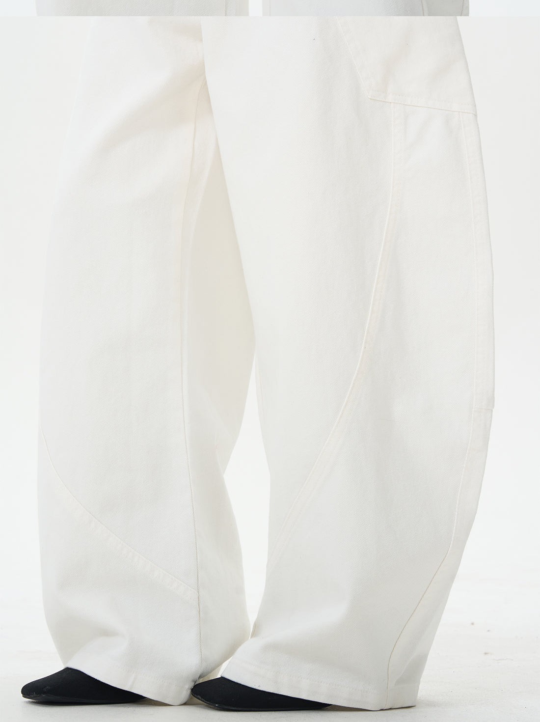 Cream Relaxed Wide Leg Trousers