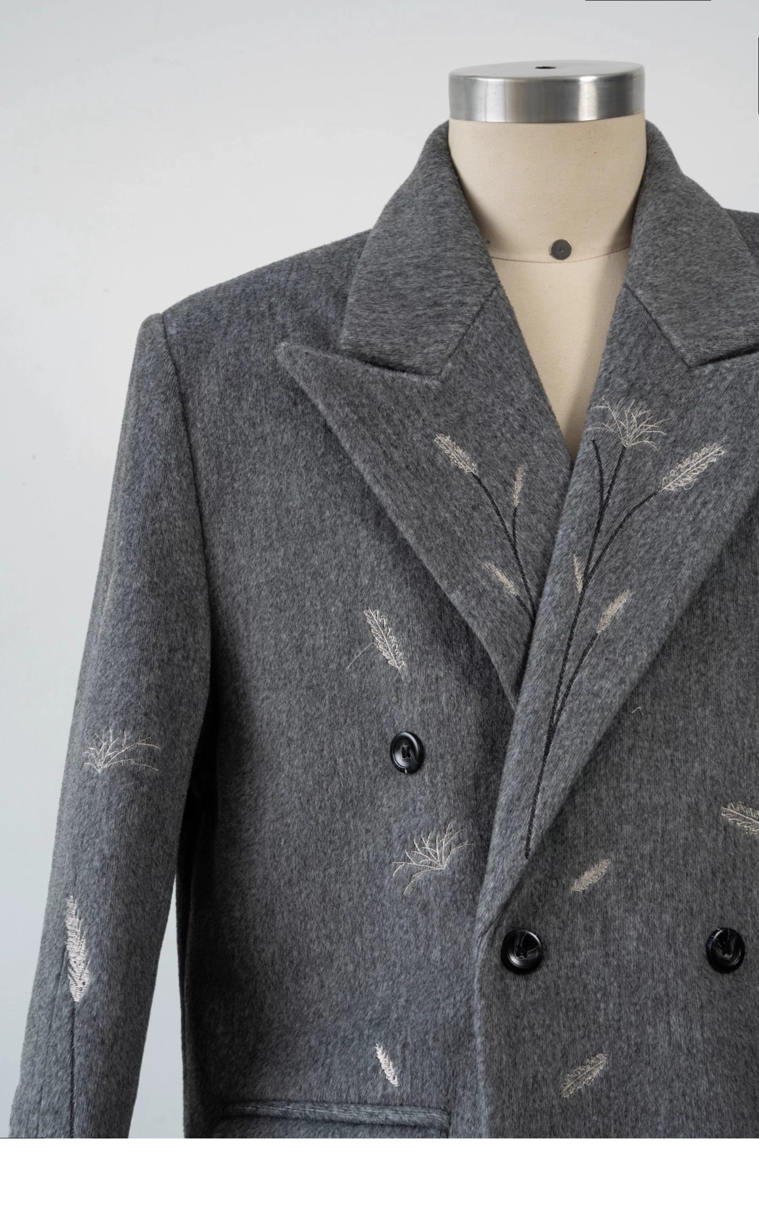 Ash Meadow Embroidered Wool Overcoat