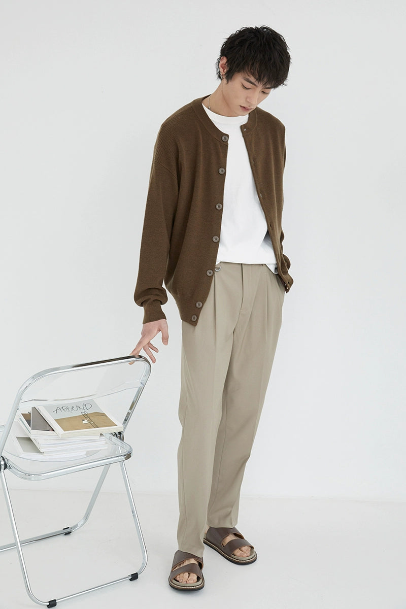 Pantalones de vestir de confort de doble plato
