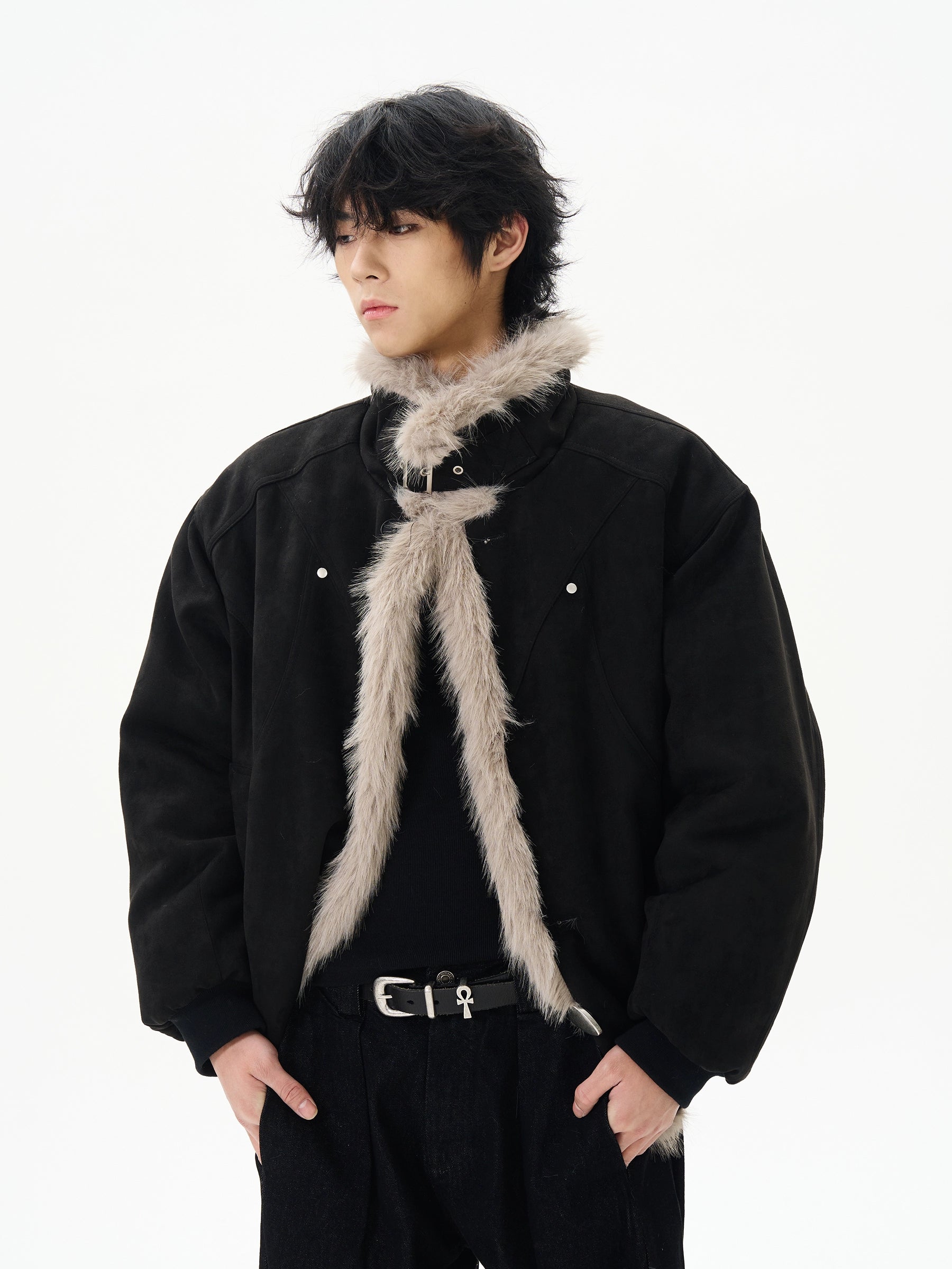 Faux Shearling Aviator Jacket