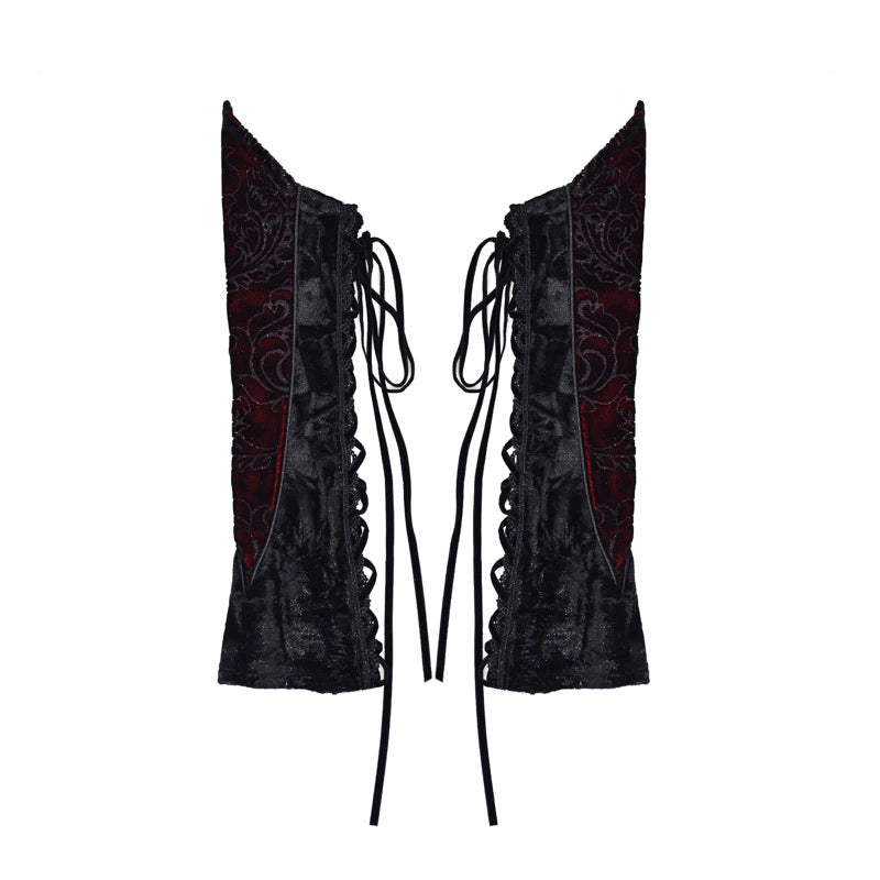 Gothic Black and Red Lace Mermaid Gown