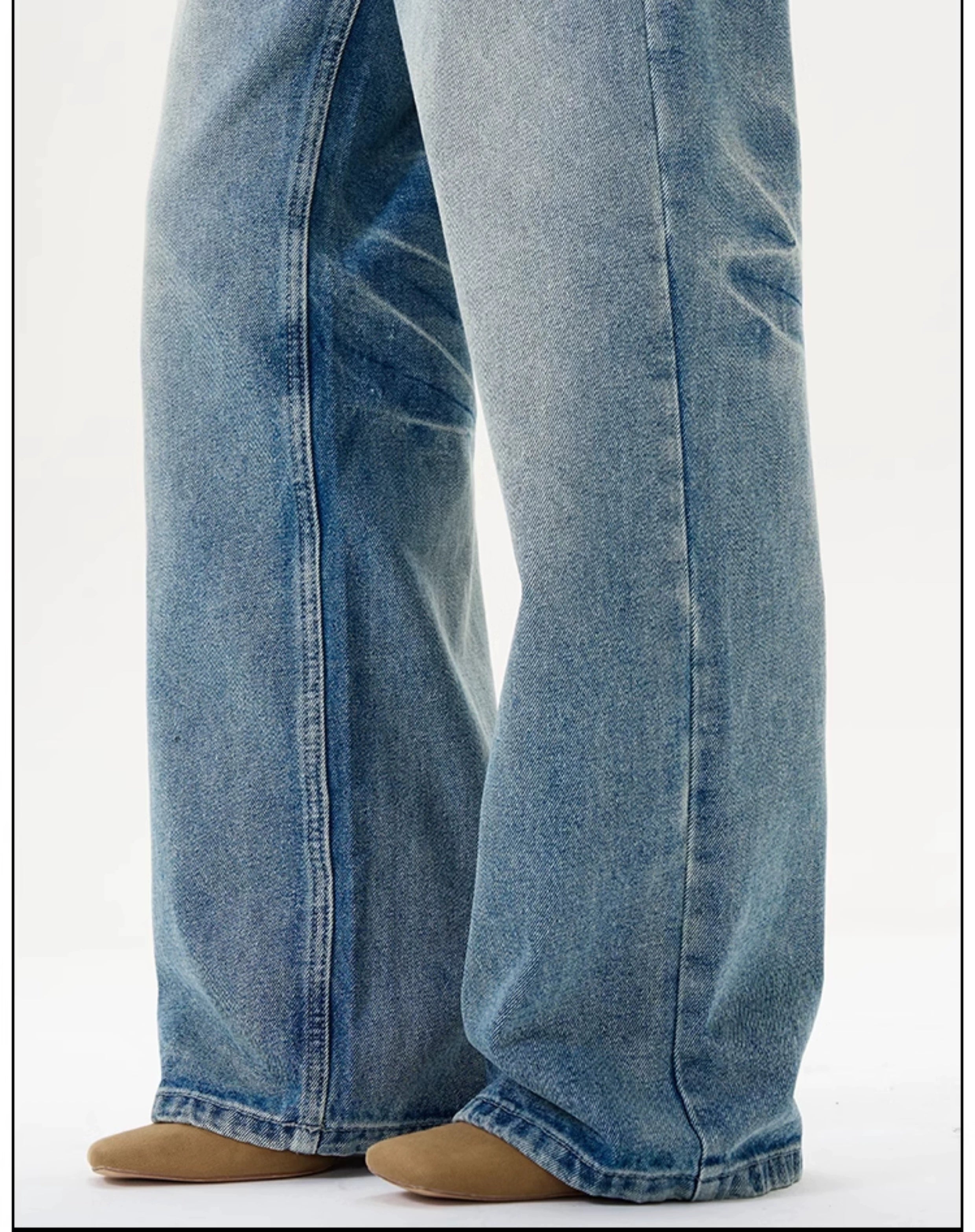 Vintage Blue Wash Wide Leg Jeans