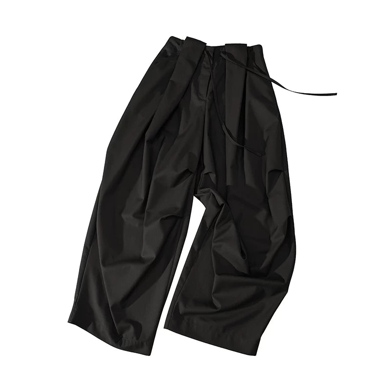 Draped Pleat Sarouel Trousers