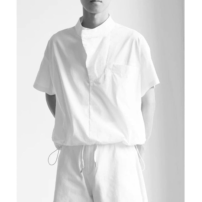 Winter Axis Minimal Stand-Collar Shirt