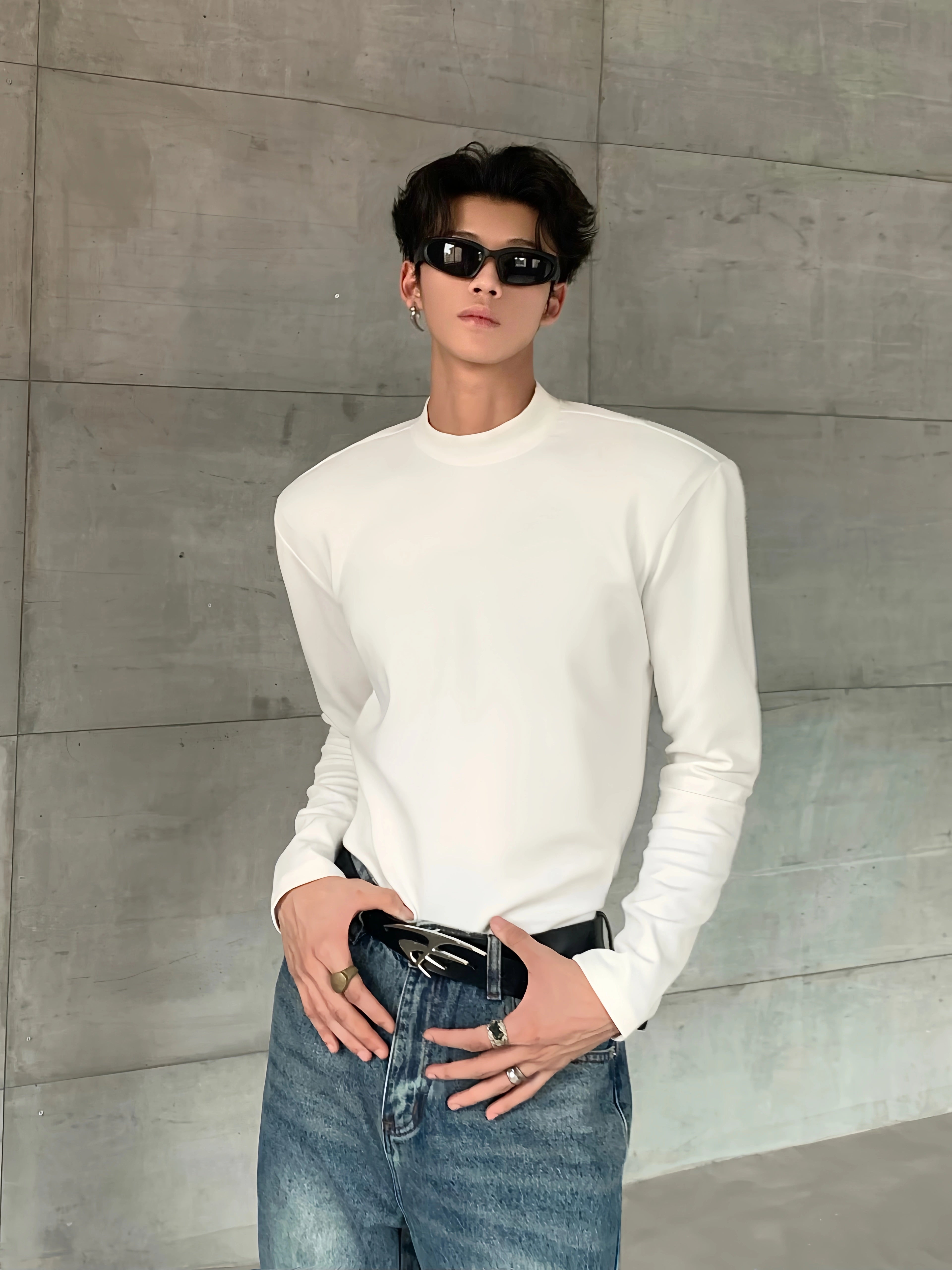 Structured Mock Neck Sweater