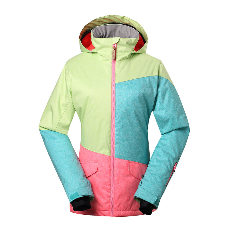 Colorful Tie-Dye Hooded Ski Jacket