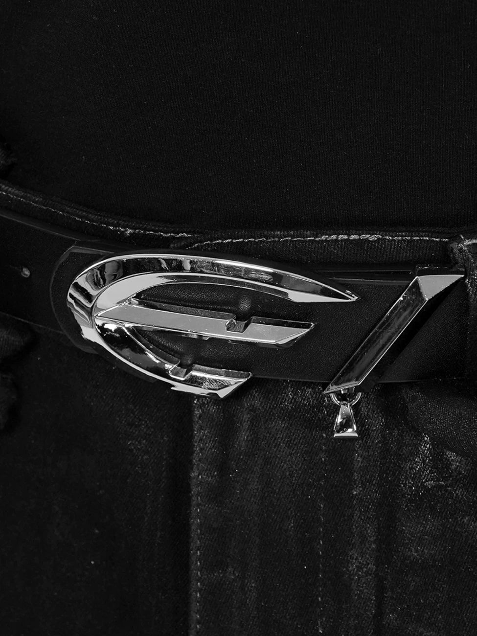 Eclipse Slash Chrome Buckle Belt