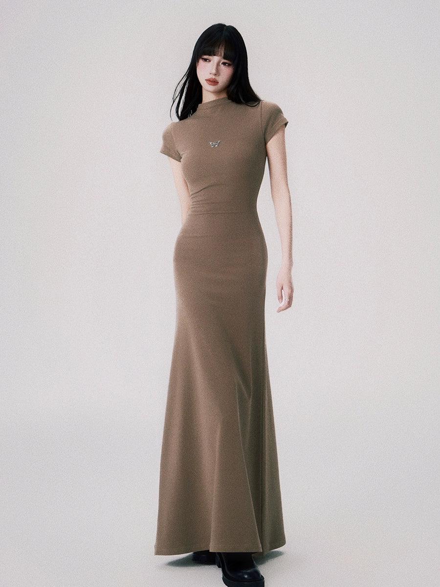 Luluswings Butterfly Emblem Fitted Maxi Dress - Women'S Elegant Evening Gown