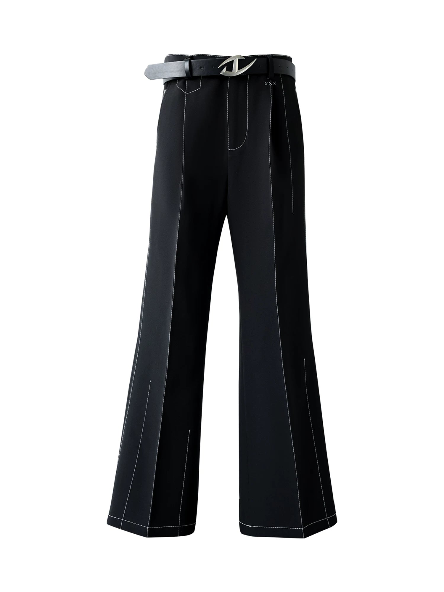 Midnight Gridline Tailored Flare Trousers