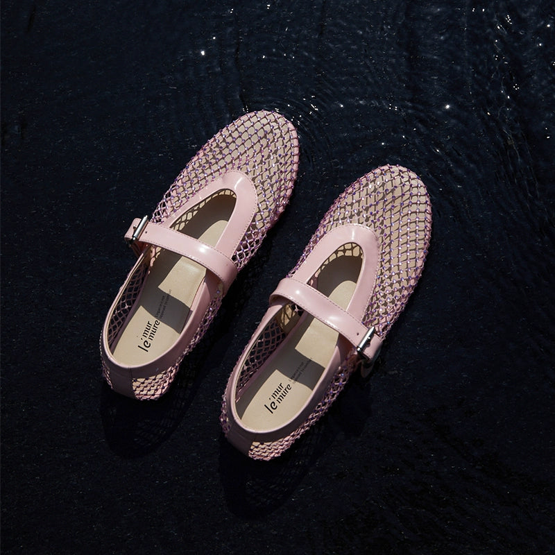 Mesh Mary Jane Ballet Flats