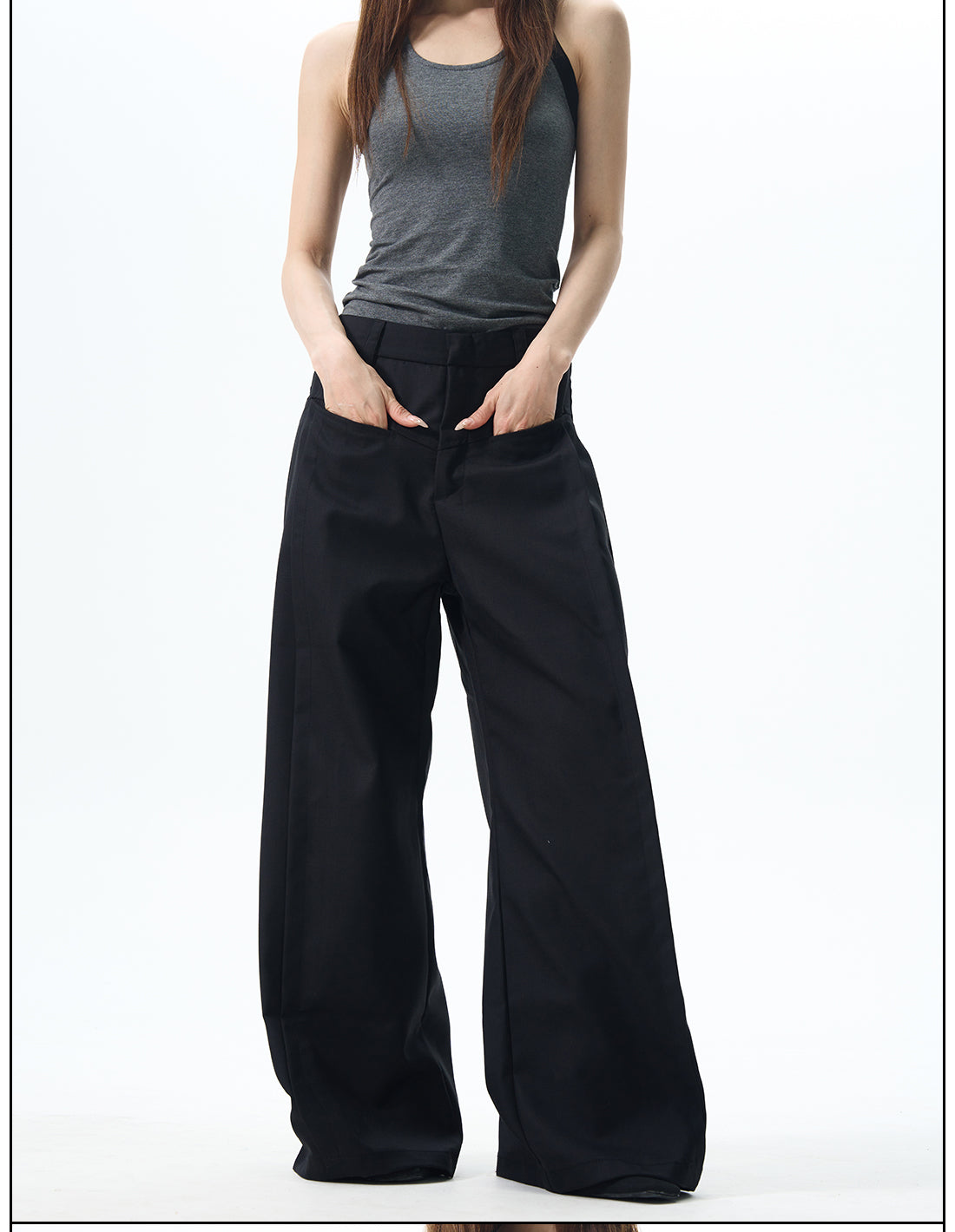 Wide Leg Skater Pants in Black